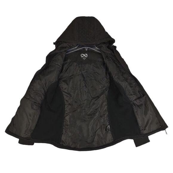 BE BOUNDLESS Women's M Full Zip Quilted Hiking Athletic Hoodie Jacket, Black - Picture 2 of 7